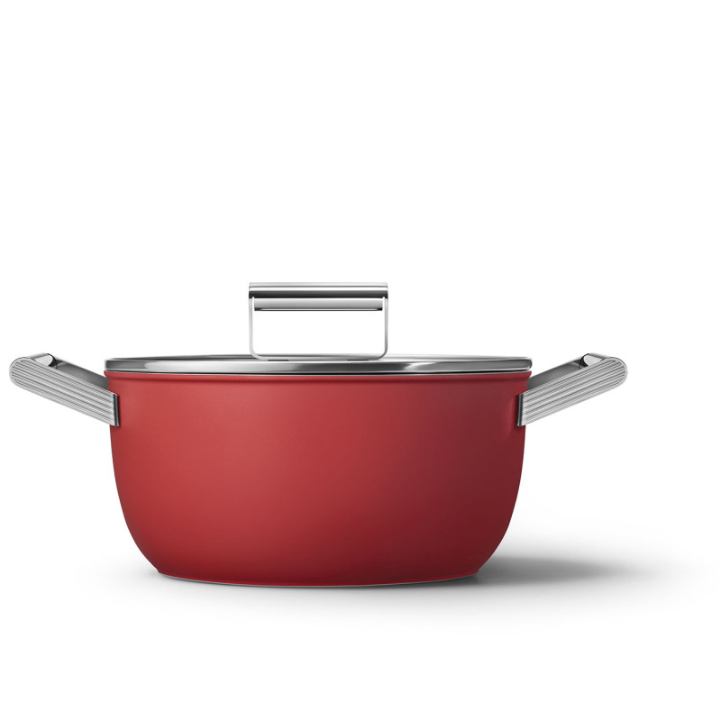 Smeg casseruola rossa cm 24 c/coperchio